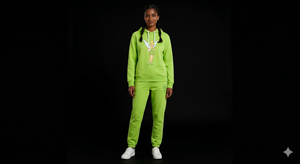 Ensemble sweat à capuche Tinker Bell en molleton de coton vert, décontracté, pour l'hiver, unisexe, coupe ample, imprimé motif dessin animé, anti-boulochage - Product Image 1