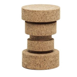 Modern Natural Cork Stool Decorative Accent Side Table Eco-Friendly Round Cork Pedestal End Table for Living Room - Product Image 1