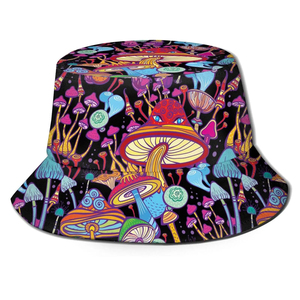 Y2K Psychedelic <b>Mushroom</b> Print <b>Bucket</b> <b>Hat</b> Unisex Spring Summer Casual Style Adult Fashion Accessory - Product Image 6