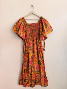 Vestido Midi con Estampado Floral y Hombros Descubiertos, Mangas con Volantes, Estilo Boho Holgado, Vestido Casual de Verano - Product Image 2