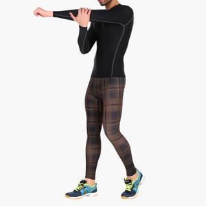 Leggings de Compresión para Gimnasio Personalizados al por Mayor para Hombre, Spandex, Poliéster, Sólidos, para Correr, Cintura Elástica de Alta Elasticidad, Transpirables, de Secado Rápido - Product Image 3