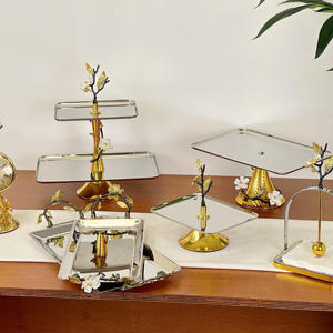 Luxury Metal Flat Napkin Holder With Weighted Arm Gold <b>White</b> Floral Branch <b>Square</b> Tissue Dispenser Tray Home Decor - Product Image 5