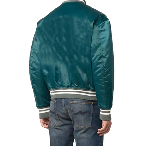 Chaqueta Bomber Personalizada con Nombre y Número del Equipo, Chaqueta de Béisbol de Satén con Diseño de Collage, Chaqueta Delgada para Hombre con Cuello Alto y Logotipo Frontal Transpirable - Product Image 6