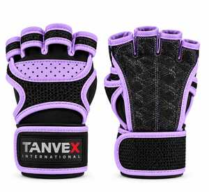 TANVEX INTERNATIONAL Half <b>Finger</b> Gym Gloves PU Camouflage Mesh Breathable Adjustable Wrist <b>Strap</b> Buckle Closure Weight Lifting - Product Image 4