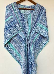 Nuevo Kaftán Naaz Textile de Lujo con Estampado Animal, Cuello en V, Cordón Ajustable, Manga Corta, Corte Evase, Algodón Suave Indio, Encaje de Verano para Mujer - Product Image 4