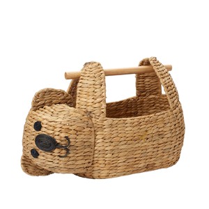 Panier en jacinthe d'eau tressé en forme de paresseux mignon, bac de rangement décoratif pour jouets, panier organisateur de livres pour chambre d'enfant - Product Image 1