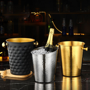 Seau à glace en acier inoxydable pour champagne, vin et bière, seaux à glace métalliques, bacs à boissons – Offre Spéciale - Product Image 6