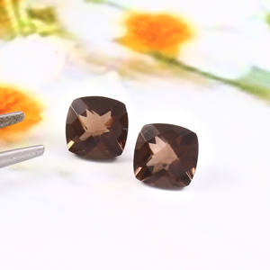 Lot en gros de 2x2 mm de quartz fumé naturel brun, taille coussin carrée, facetté, qualité AAA, calibré, pour la fabrication de bijoux - Product Image 5