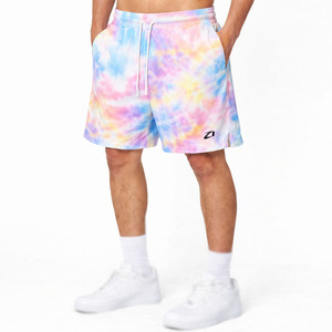 Shorts Tie Dye pour Hommes, Légers, à Cordon de Serrage, Style Casual d'Été, Streetwear, Tissu Doux, Logo Personnalisé, Vente en Gros - Product Image 1