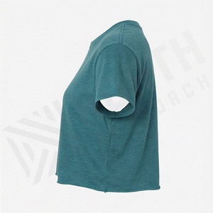 เสื้อครอปท็อปผ้าฝ้ายสีพื้นแบบสั่งทำพิเศษสำหรับผู้หญิง ทรงเข้ารูป เสื้อยืดสไตล์สตรีทแวร์ สำหรับออกกำลังกาย ฟิตเนส ยิม และชุดออกกำลังกาย - Product Image 3