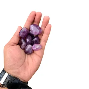 天然水晶紫水晶滚石装饰礼品和治疗散装水晶愈合滚石