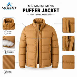 Men <b>Warm</b> Winter Puffer Jacket Premium Quilted Lightweight Outdoor Casual Insulated Zip Up Coat Wholesale OEM - Product Image 6