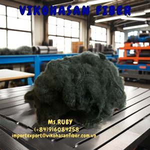 Fibre de polyester recyclé à 100 %, noire unie, de qualité A, fabriquée par Vikohasan, certifiée GRS, à bon prix, pour le rembourrage et le filage. - Product Image 5