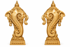 Exquisito Mandap Tradicional Hindú del Sur de la India para Bodas, Mandap de Madera Dorada con Decoración Floral para Decoración de Bodas en EE. UU. - Product Image 5