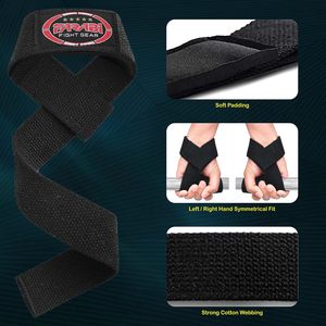 Sangles de musculation FARABI en nylon noir réglables pour haltérophilie, équipement de musculation unisexe pour soulever des poids lourds - Product Image 2