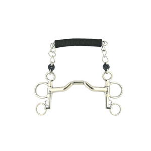 Bocado de caballo de acero inoxidable con anillo suelto y boquilla negra de 12.5CM - Product Image 2