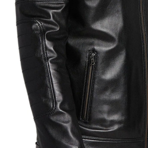 Chaqueta de Lona y Cuero Genuino para Hombre, Moda de Invierno, Color Sólido, Logotipo Premium, Impermeable y Ecológica - Product Image 6