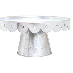 Atractivo soporte para pastel de bodas en metal galvanizado con forma redonda Celebraciones perfectas para fiestas de bodas Exhibiciones de postres elegantes - Product Image 1