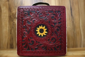 Handmade Western Stylish Hair on <b>Tooled</b> Cowhide <b>Leather</b> Jewelry Box Cute Trendy Travel Jewelry Storage Box - Product Image 4