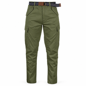 WESTMARK APPAREL INDUSTRY <b>Men's</b> Olive Green Cotton Cargo Pants Breathable Quick Dry <b>Elastic</b> <b>Waist</b> Straight Leg Multi <b>Trousers</b> - Product Image 1