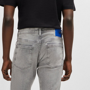 Trendy Pants Men <b>Jean</b> Pants Cotton Breathable Washed Straight Solid Color Denim Pants <b>Elastic</b> <b>Waist</b> Custom <b>Jeans</b> OEM Serviced - Product Image 2
