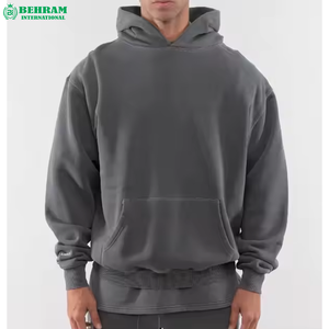 Sweat à capuche unisexe surdimensionné personnalisé, vierge, épais, en molleton respirant et écologique, brodé, uni, doublé polyester/coton - Product Image 5