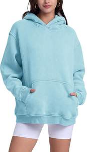 Sweat à capuche personnalisé gris anthracite délavé style vintage pour l'hiver - Sweat à capuche uni classique pour hommes et femmes, streetwear urbain OEM ODM - Product Image 4