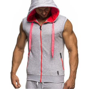 OEM Mens Sleeveless Zip Up Gym Hoodie Workout Tank Top Fitness Muscle <b>Vest</b> High Quality Sportswear Bulk Orders Tank Tops For Men - Product Image 1