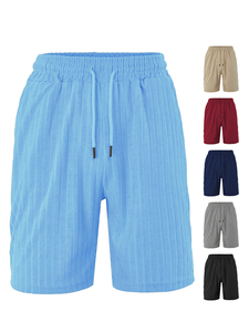 Shorts Awrah personnalisés en coton tricoté, Bermuda uni bleu marine pour hommes, en nylon/spandex, décontractés, imperméables, séchage rapide, taille élastique - Product Image 6