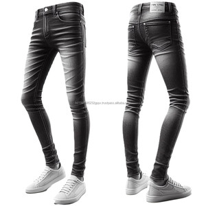 กางเกงยีนส์สกินนี่เอวสูงผ้ายีนสแปนเด็กซ์สำหรับผู้ชายดีไซน์แบบออกแบบได้ตามต้องการ - Product Image 5