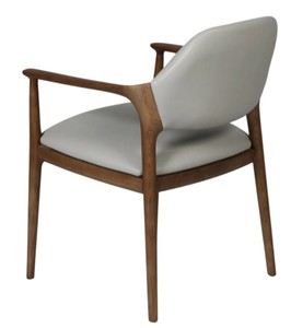 Modern Solid Wood <b>Dining</b> <b>Chair</b> Upholstered Faux Leather Seat Back Midcentury Design for Home <b>Dining</b> Use - Product Image 5