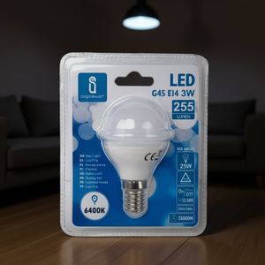 Lampadina LED G45 E14 3W 6400K Bianco Freddo Ampio Angolo 255 Lumen Durata 25000H - Product Image 3