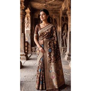 ผ้าซารีลายพิมพ์ดิจิทัลลิลานคอตตอนสุดพิเศษ สวยงามโดดเด่น พร้อมภาพถ่ายนางแบบจริง - Product Image 1