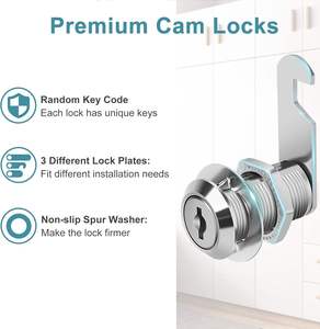Cabinet Cam Lock 3/<b>4</b>" Keyed Different Cam Locks with Keys Secure Files <b>Drawers</b> RV <b>Storage</b> Locks Replacement Set, Zinc Alloy - Product Image 2