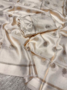 Sari KANCHI Reversible de Seda Tradicional con Tejido ZARI para Mujer - Ideal para Bodas, Fiestas y Diwali, para Todas las Estaciones, Largo hasta el Suelo - Product Image 2