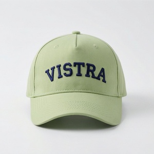 VISTRA Baseball Cap 6-Panel Fitted Cotton Embroidery Logo Front Panel Unisex Casual <b>Hat</b> <b>Light</b> Green - Product Image 1