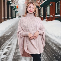 Robe pull en cachemire 100% KMB pour femme, tricot torsadé, simple, ample, durable, oversize, col roulé, poncho, chaud pour l'hiver