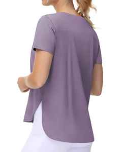 T-shirt en coton pour femmes, couleurs et designs personnalisés, respectueux de l'environnement, coupe décontractée, manches courtes, respirant, séchage rapide, tee-shirt d'été - Product Image 3