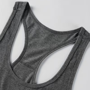 Best Selling Men's Fitness <b>Long</b> Sleeve <b>Vest</b> Gray Color Casual Wear Knitted Bodybuilding Gym Fitness Training Singlet - Product Image 6