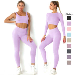 Women 5-Piece Seamless Activewear Set with Full Sleeve Top and Mid Waist <b>Shorts</b> Workout <b>Yoga</b> Wear Spandex/Nylon Eco-Friendly - Product Image 5