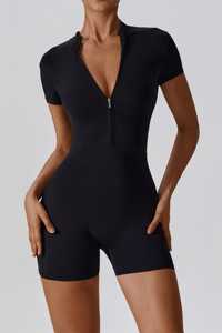 Mono de yoga personalizado al por mayor para mujer, de una pieza, elástico, de manga corta, para gimnasio, entrenamiento, ropa deportiva de verano - Product Image 5