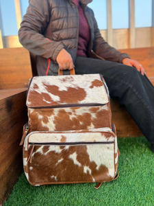 Sac à dos en cuir de vachette véritable de haute qualité, fait à la main, en cuir de vachette naturel véritable, sac d'ordinateur de travail décontracté vintage - Product Image 2