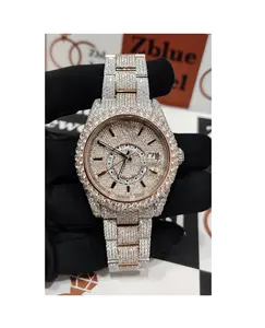 Iced Out VVS Moissanite Watches Diamond Automatic Movement Luxury Handmade Fully Ice out Diamond Hip Hop Watch