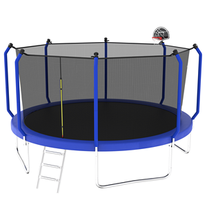 Trampolín de 14 pies para exteriores con aro de baloncesto, aprobado por la ASTM, tipo reforzado con red de seguridad. - Product Image 4