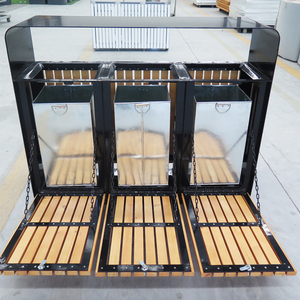 Poubelle de recyclage des déchets de tri en métal + bois Poubelle unique Petites poubelles extérieures <span class=keywords><strong>à</strong></span> <span class=keywords><strong>vendre</strong></span> - Product Image 5
