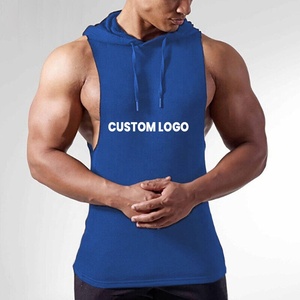 2023 Custom Logo <b>Sleeveless</b> Gym <b>Hoodie</b> for <b>Men</b> Breathable Fitness Sports Design with Summer Workout Features - Product Image 3