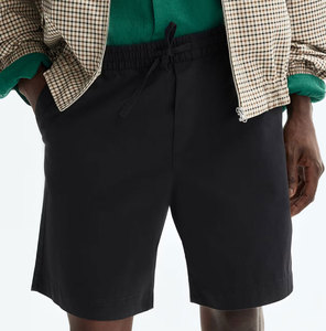 Men Solid Color Bermuda Shorts Elastic Waist Casual Woven Mid Length <b>Drawstring</b> Closure - Product Image 4