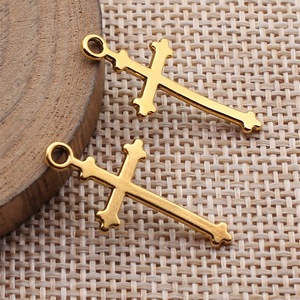트레포일 팁 크로스 참 28x13mm 아연 합금 실버톤 슬림 십자가 펜던트 (묵주 제작용) - Product Image 4