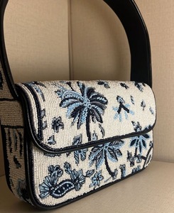 beaded shoulder bag for women single strap handbag polyester lining <b>purse</b> <b>zip</b> closure cocktail bag - Product Image 6