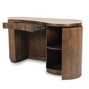 Modern Solid Wood <b>Console</b> <b>Table</b> with <b>Marble</b> Top and Ribbed Walnut Base Handmade and Easy Assembly Living Room Furniture - Product Image 1